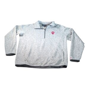 Indiana University Grey Oatmeal Quarter Zip Size XL